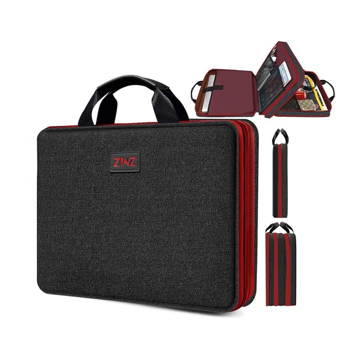 Geantă laptop ZINZ, impermeabilă, rezistentă la șocuri, 15-16 inch, extensibilă, cu mâner