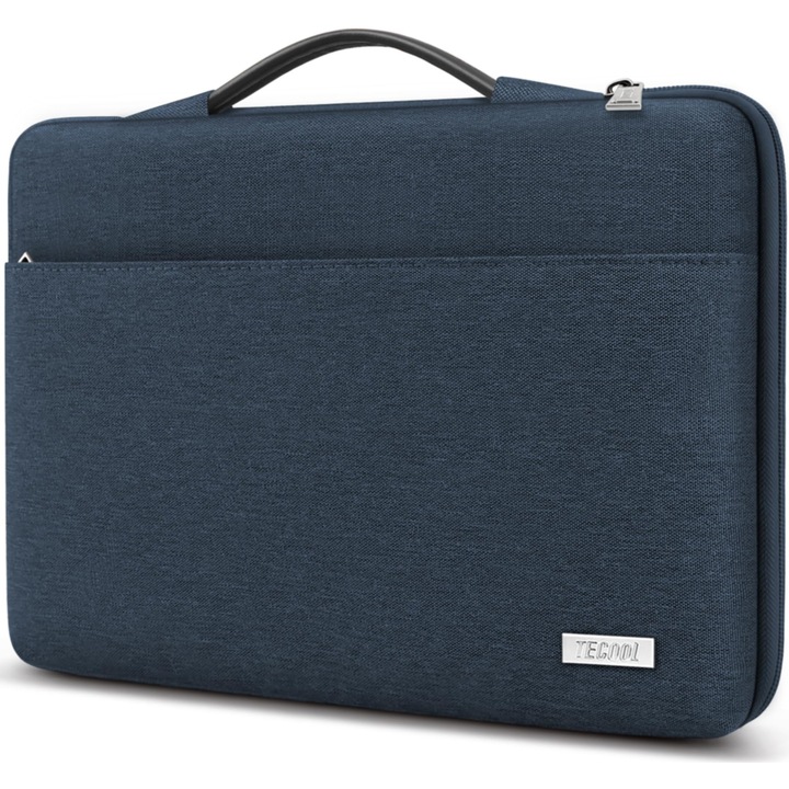 Geantă laptop TECOOL 15.6 inch, impermeabilă, albastru denim
