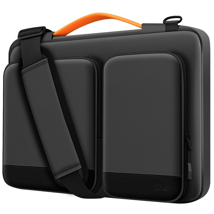 Geantă laptop Alfheim, impermeabilă și rezistentă la șocuri, 14-14.2 inch, neagră