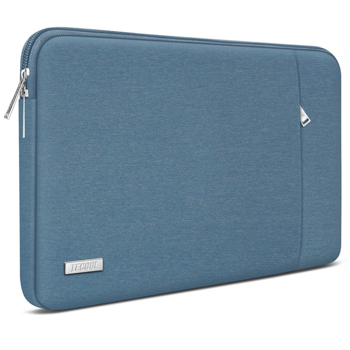 Geantă laptop TECOOL, 15.6 inch, impermeabilă, albastru denim
