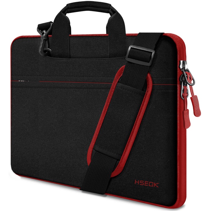 Geantă laptop Hseok, 13-13.5 inch, hidrofugă, cu maner, gri