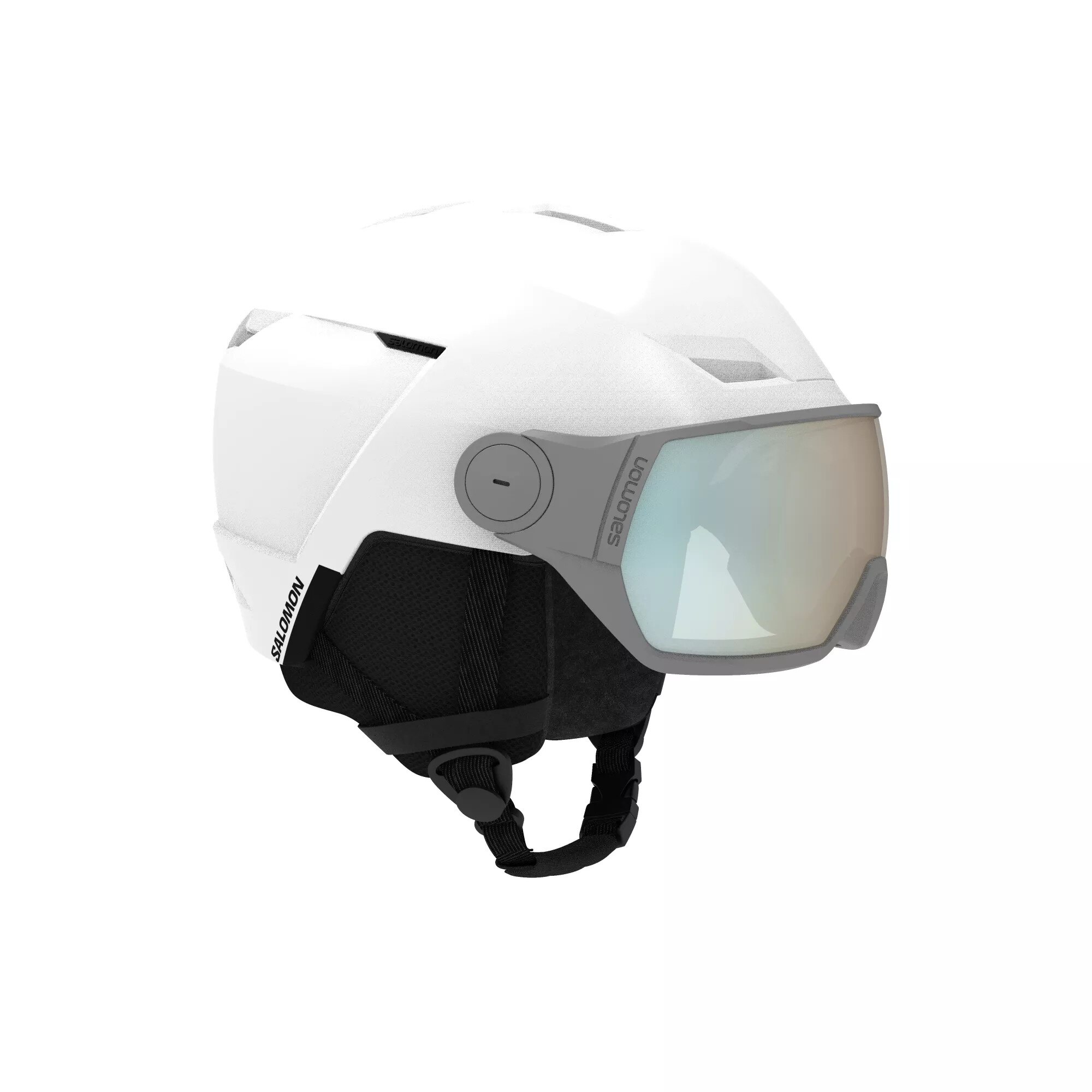 Casca de schi cu vizieră, Salomon Icon LT Visor FLS, alb, M - eMAG.ro