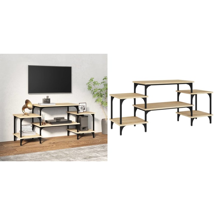 Dulap TV, stejar sonoma, 117x35x52 cm, lemn prelucrat