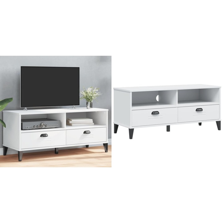 Dulap TV „VIKEN”, alb, lemn prelucrat