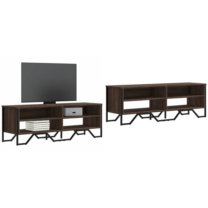 Dulap TV, stejar maro, 122x34x41 cm, lemn prelucrat