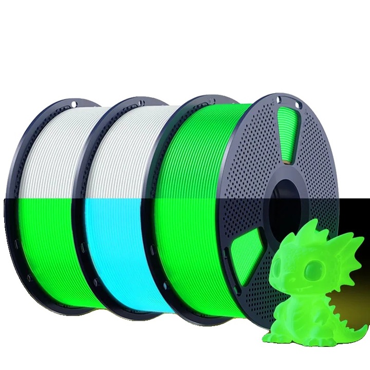 Filament 3D, 1.75 mm, sötétben világító, PETG, 1 kg, 330 m