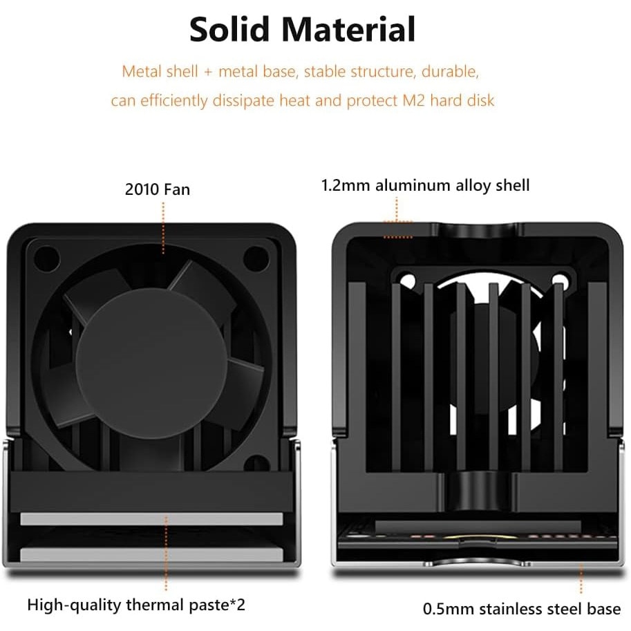 Buster Radiator Radiator Activ M.2 SSD NVMe, PsAyl®, Suport SSD 80 mm, Aluminiu, Pad ...