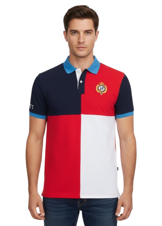 Tricou polo barbati, Hackett London, bumbac, albastru, Albastru, M