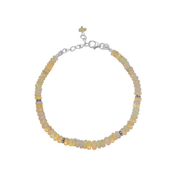 Bratara din discuri opal etiopian, Druzy, pietre semipretioase