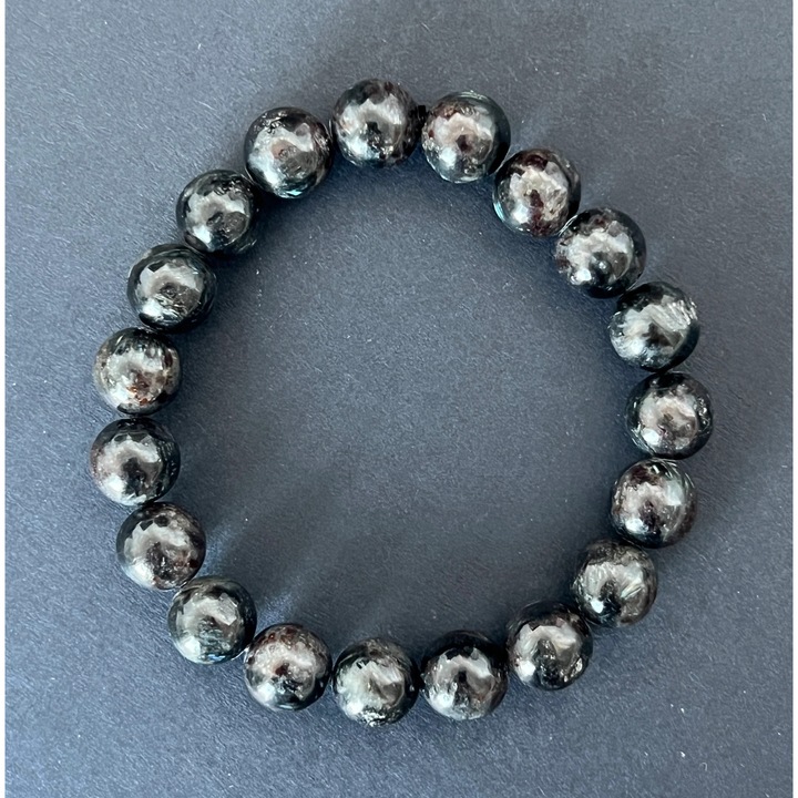 Bratara din astrofilit, Druzy, pietre semipretioase, 10-11 mm