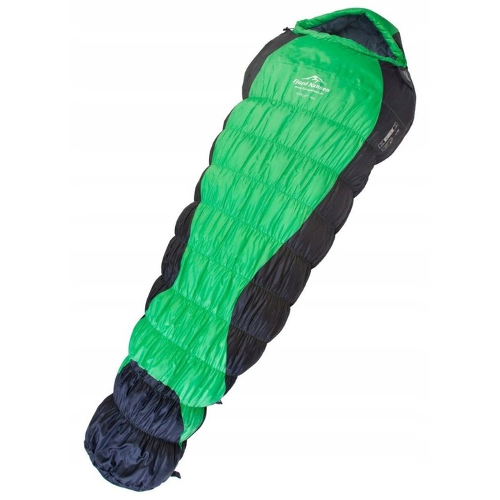 Sac de dormit Fjord Nansen Torget XL, 225cm, Negru/Verde, Stanga