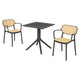 Set mobilier gradina/terasa 2 scaune si masa, Maison Mex TIPPUS/ALIVIO, antracit/natur