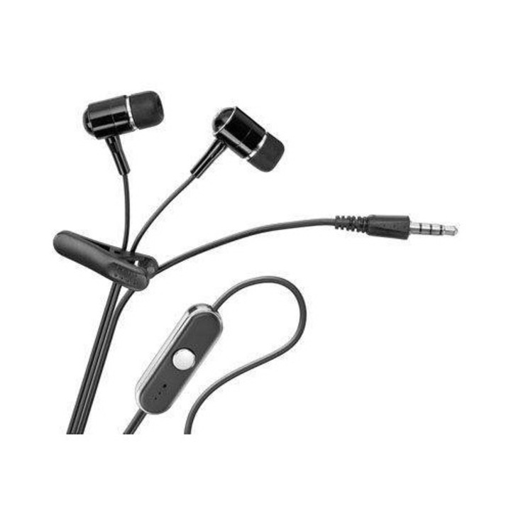 Goobay sztereó fülhallgató mikrofonnal, in-ear, 1.15m, fekete