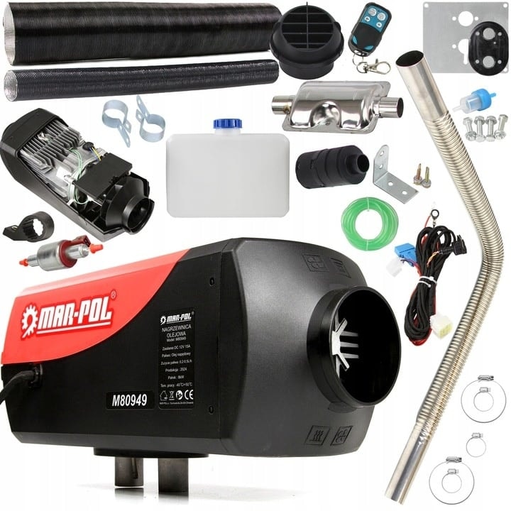 Incalzitor portabil 8 kW, VERKE, LCD, telecomanda, 12V