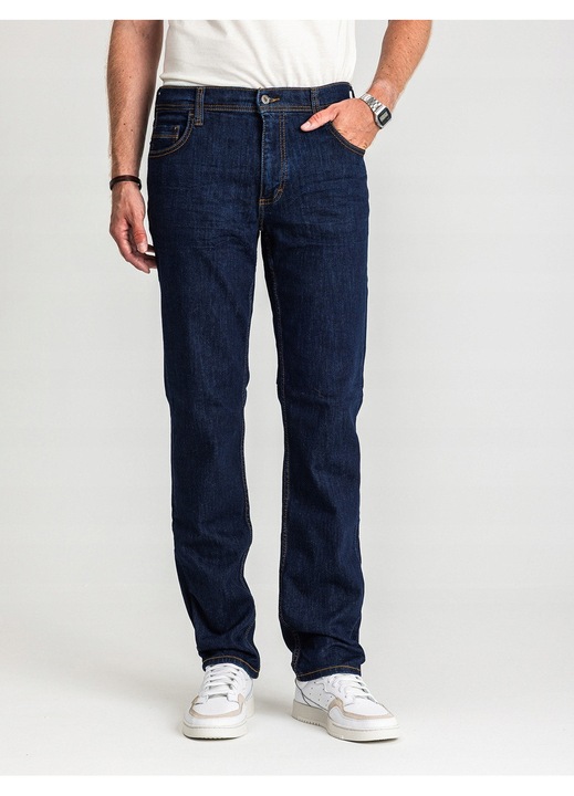 Férfi farmer, Mustang, Washington, Közepes derék, 100% pamut, Cipzár, Hosszú, 5 zseb, Farmerkék, Sötétkék