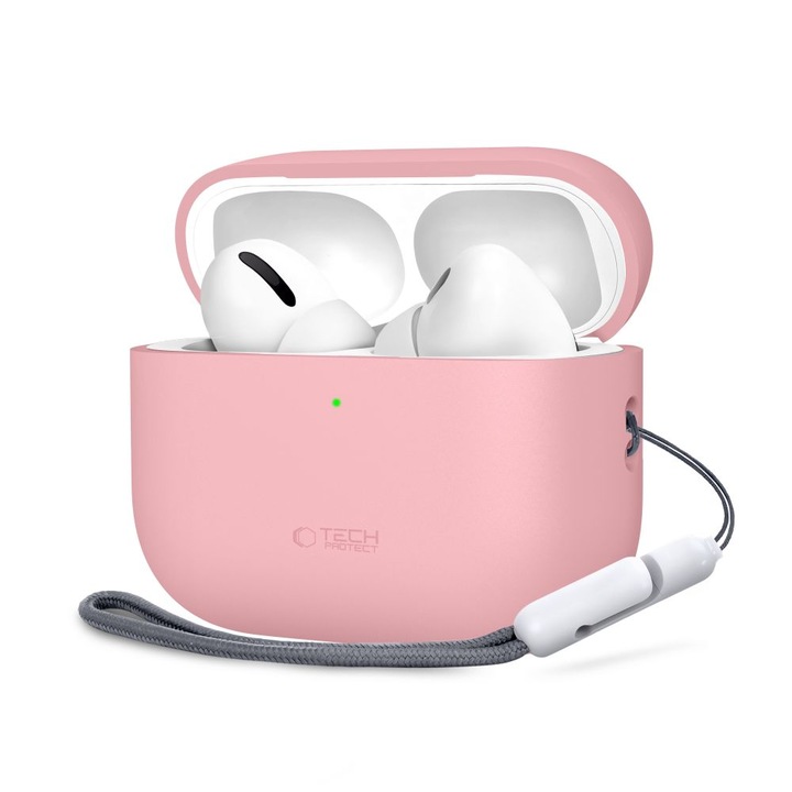 Carcasa Tech-Protect Silicone compatibila cu Apple AirPods Pro 3, Roz