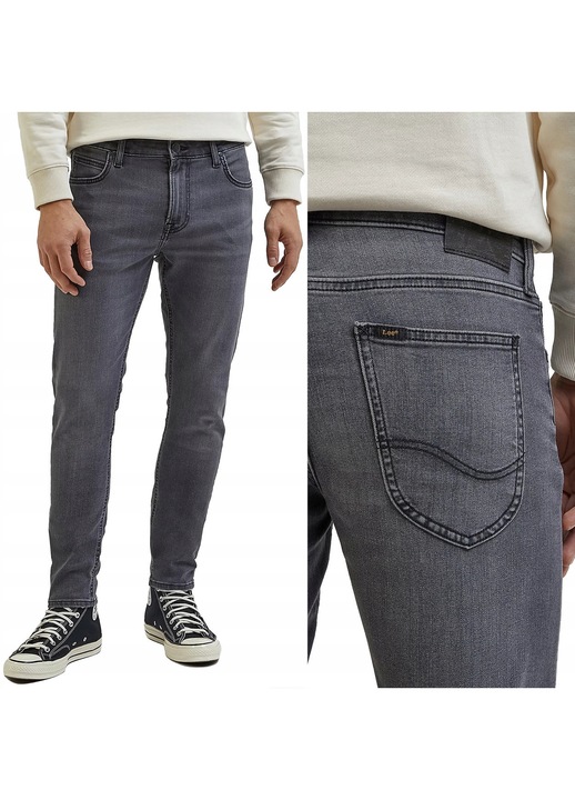 Blugi Lee Malone skinny gri închis, Gri