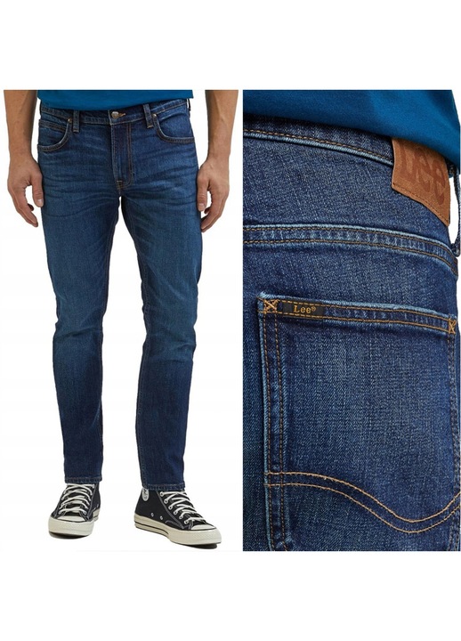 Pantaloni Lee Luke Slim Tapered albastru, Albastru