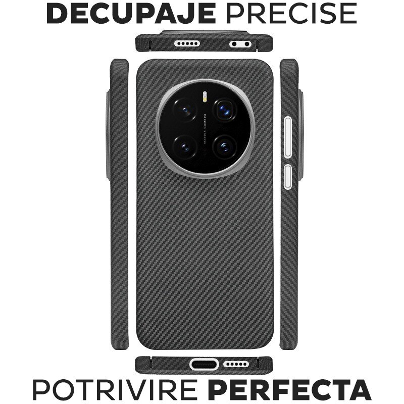 Husa din fibra de aramida/Kevlar pentru Honor Magic 7 Pro Daden®, MagSafe Integrat, Protectie Antisoc, Camera Ultra Safe, Negru