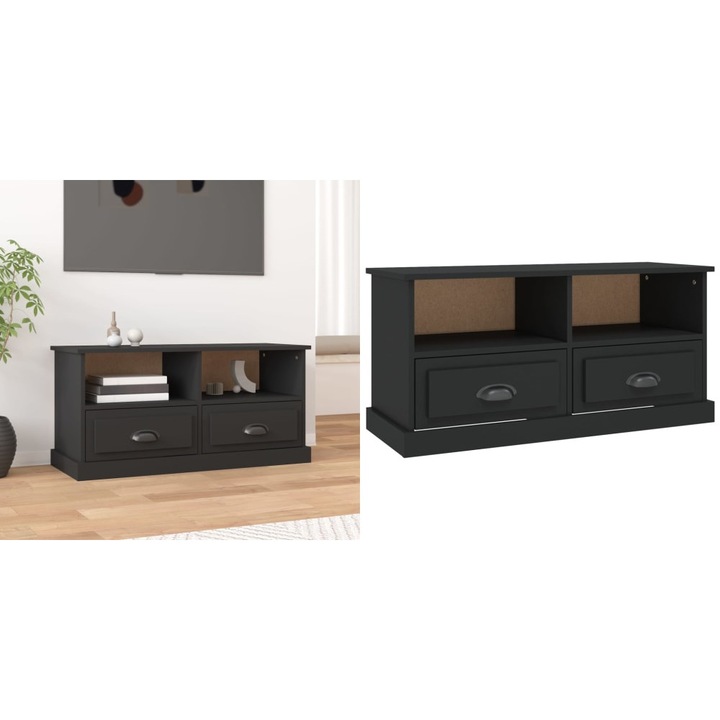 Comoda TV, negru, 93x35, 5x45 cm, lemn prelucrat