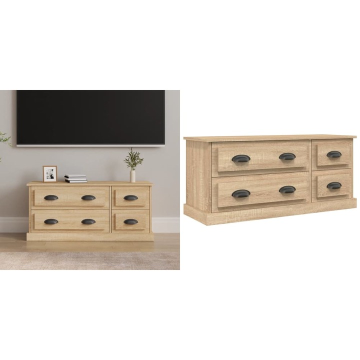 Comoda TV, stejar sonoma, 100x35, 5x45 cm, lemn prelucrat