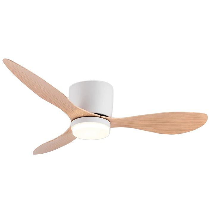 Ventilator de tavan 52 inch, iluminare LED, control de la distanta, Bej