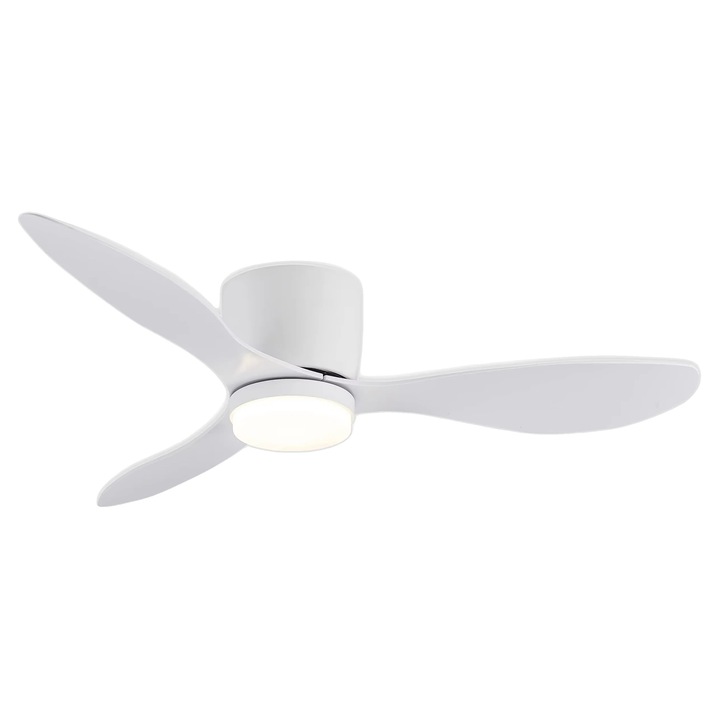 Ventilator de tavan 52 inch, alb, 6 viteze, telecomandă, iluminare LED