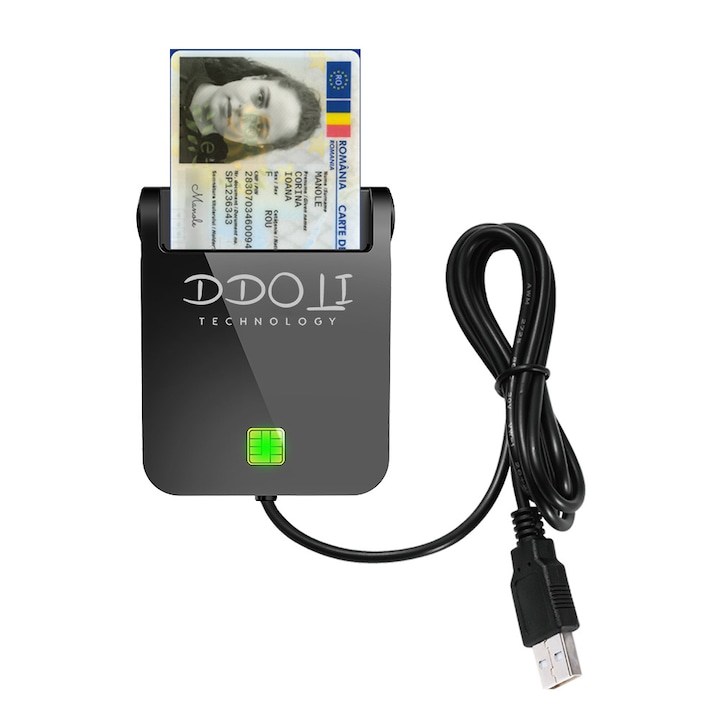 Cititor card DDOLI DDO3 pentru carte de identitate si card de sanatate, USB, usor de utilizat