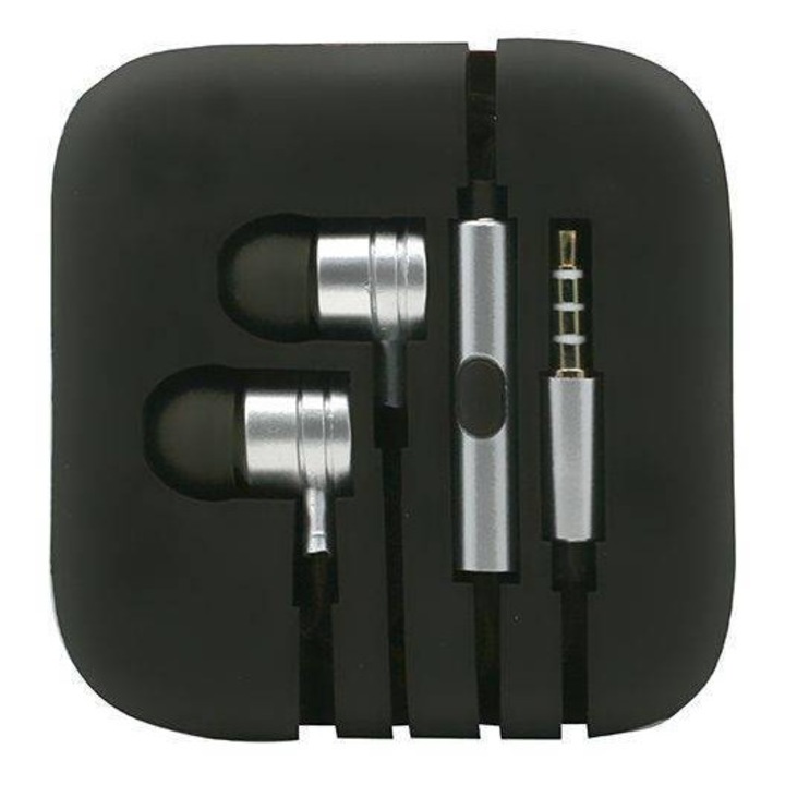 Kit Handsfree Metal Jack 3.5 Argintiu
