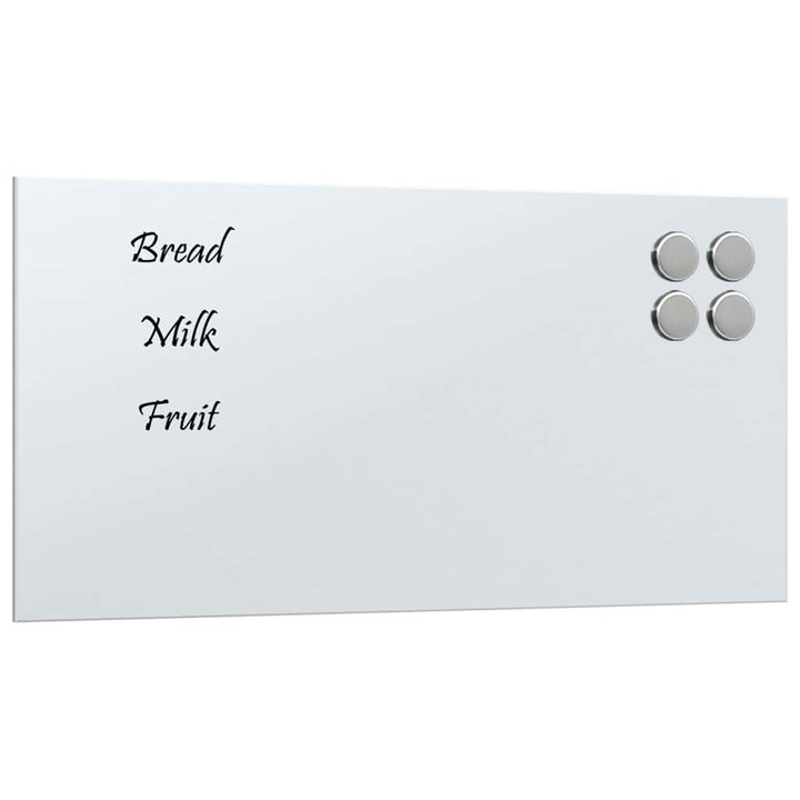 vidaXL fehér falra szerelhető edzett üveg mágnestábla 40 x 20 cm 4008626