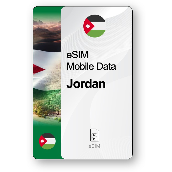 ESIM Internet Jordánia, érvényes 15 napok, forgalom 50 GB