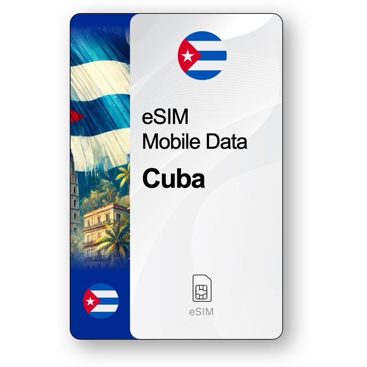 ESIM Internet Kuba, érvényes 30 napok, forgalom 50 GB