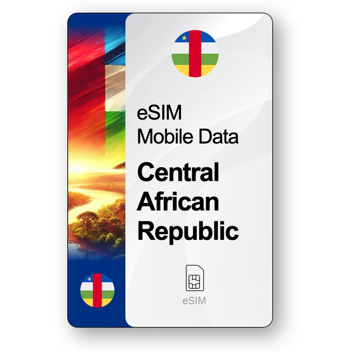 ESIM Internet Közép-afrikai Köztársaság, érvényes 7 napok, forgalom Korlátlan