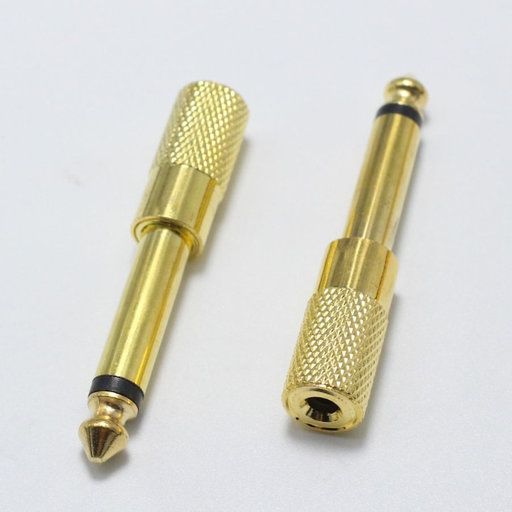 Audio adapter Generic JACK 6.3 mm apa – 3.5 mm MONO, aranyozott