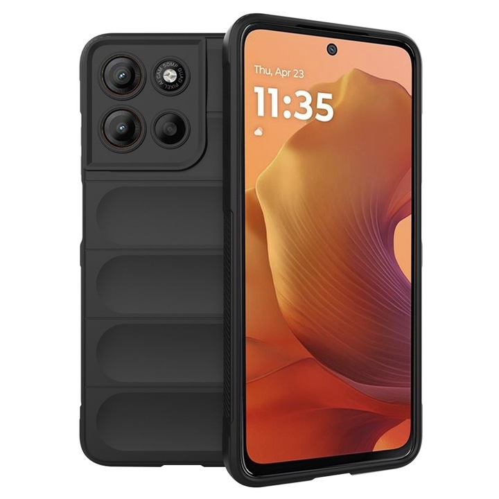 Калъф за Motorola Moto G15 / G15 Power DaDen Magic Shield, противоударен, интериор от микрофибър, TPU, черен