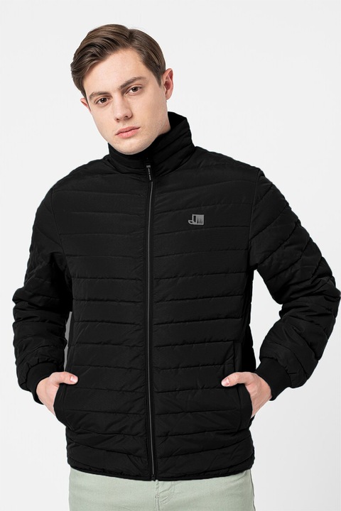 Мъжко преходно яке Jack & Jones Jcologan 4982189 90-43, Капитонирано, С яка, Без качулка, L, Черен