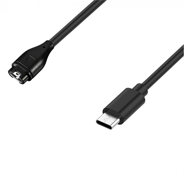 Hurtel USB-C adatkábel Garmin okosórához, fekete, műanyag