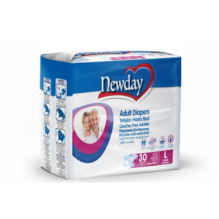 Scutece pentru adulți Large, Newday 30 buc