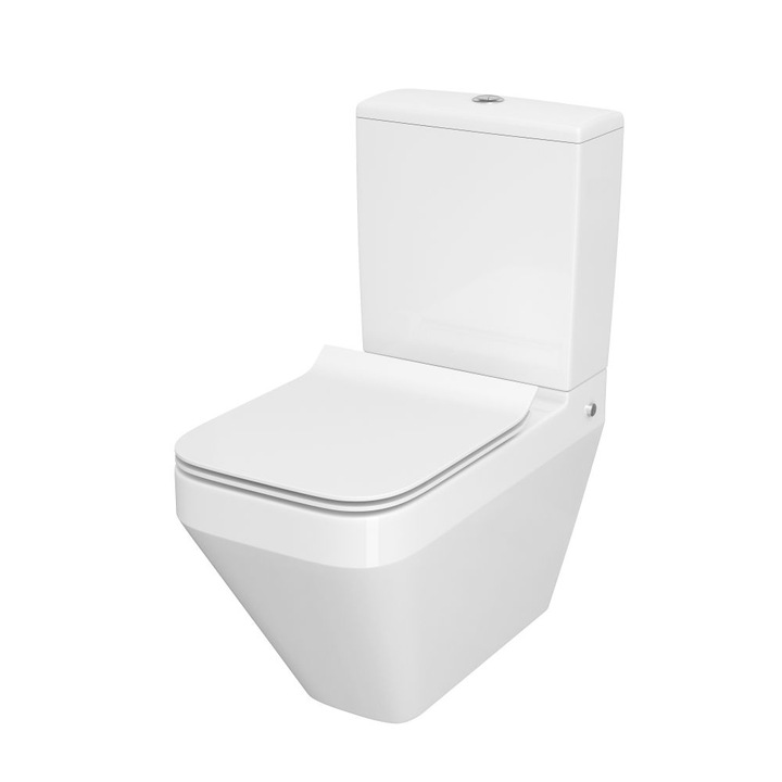 Vas WC pe pardoseala Compact BTW Crea Rectangular Clean On 010/020 si capac