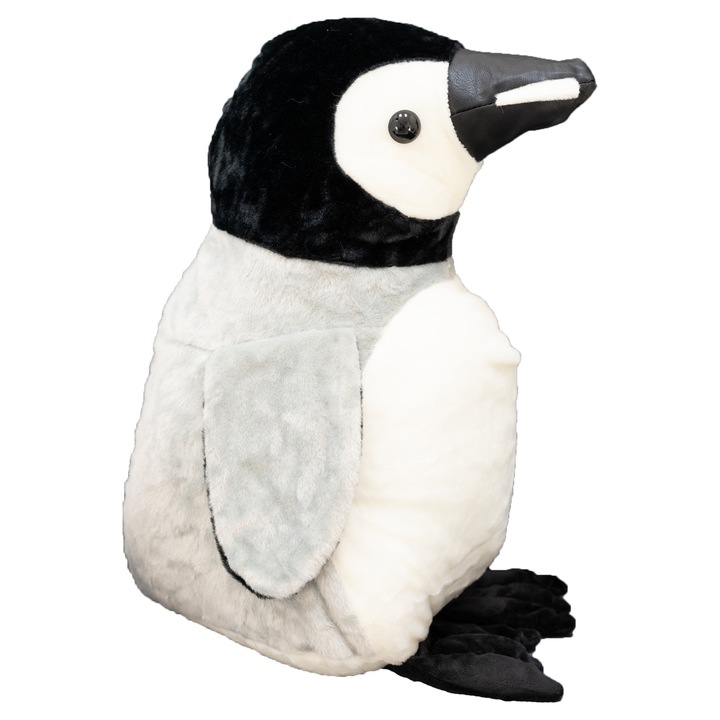 Плюшена играчка, Mis Gustaw, Пингвин, 80 см, сиво/черно