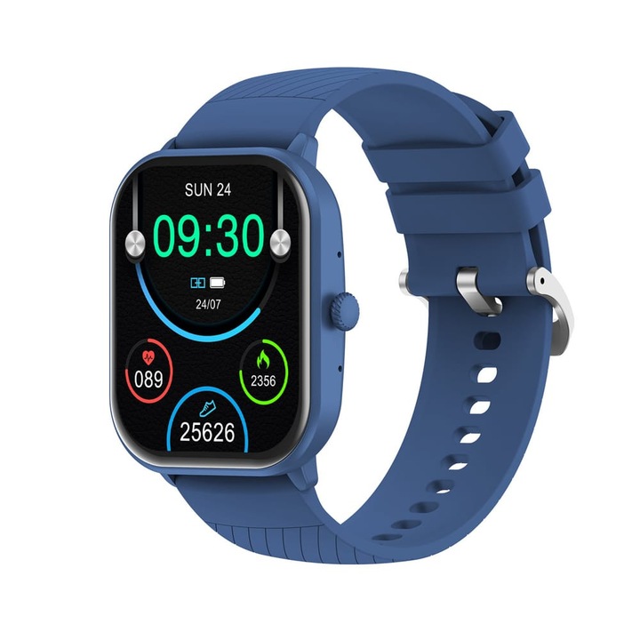Ceas inteligent Denver SWC-187BU, apel Bluetooth, ecran AMOLED, monitorizare sănătate, albastru