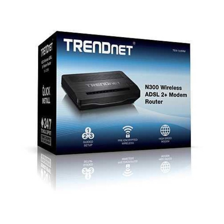 Router N300 Wireless ADSL 2/2 +modem Trendnet