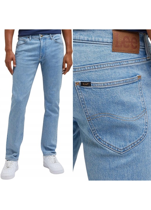 Blugi Lee Daren pentru barbati, croi drept, albastru deschis, W32 L34