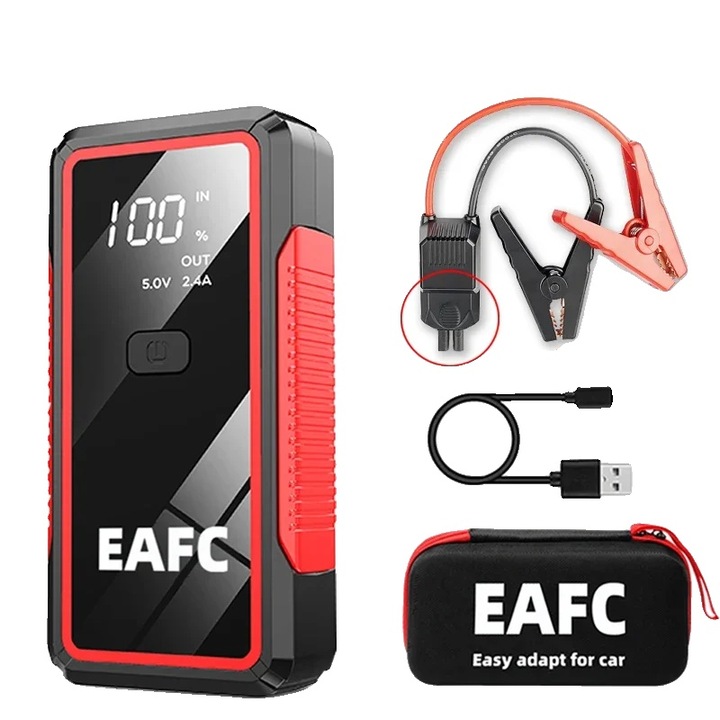 Redresor auto, 2000A, portabil, 12000-18000 mAh, cutie cu cleme inteligente