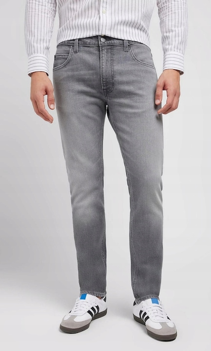 Blugi barbatesti Lee Rider Worn In, bumbac/elastan, gri