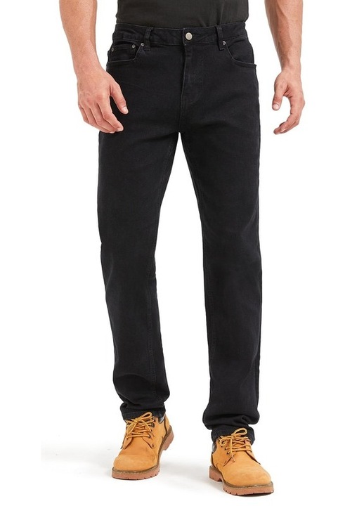 Blugi pentru barbati Zylioo din Bumbac, pentru persoane inalte – Slim Fit cu cinci buzunare, Elastici, Marime W38/34L, Tall, Negri