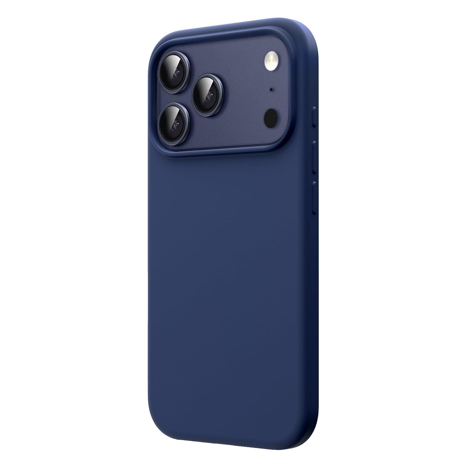 Husa protectie compatibila cu iPhone 17 Pro Max, slim, silicon Bleumarin cu interior din microfibra, protectie camera, protectie ecran, ISAG