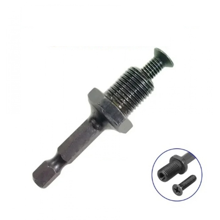 Adapter 1/4" hatszögletű edzett acél fúrótokmányhoz, fúrógéphez, 1/2" - 20 UNF menettel