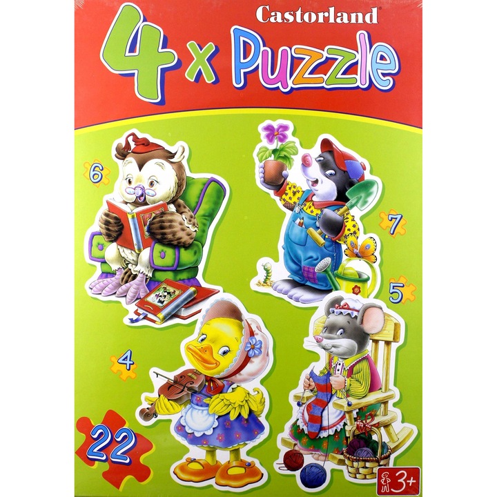 Castor 4 az 1-ben szabadidős puzzle, 04102, gyerekeknek, 8-20 darabos