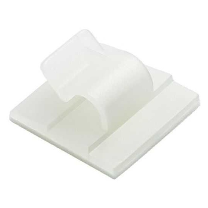Set suporti cu adeziv cabluri mici 19x10mm alb 100buc GAN.2MT.401 SapiSelco Italy